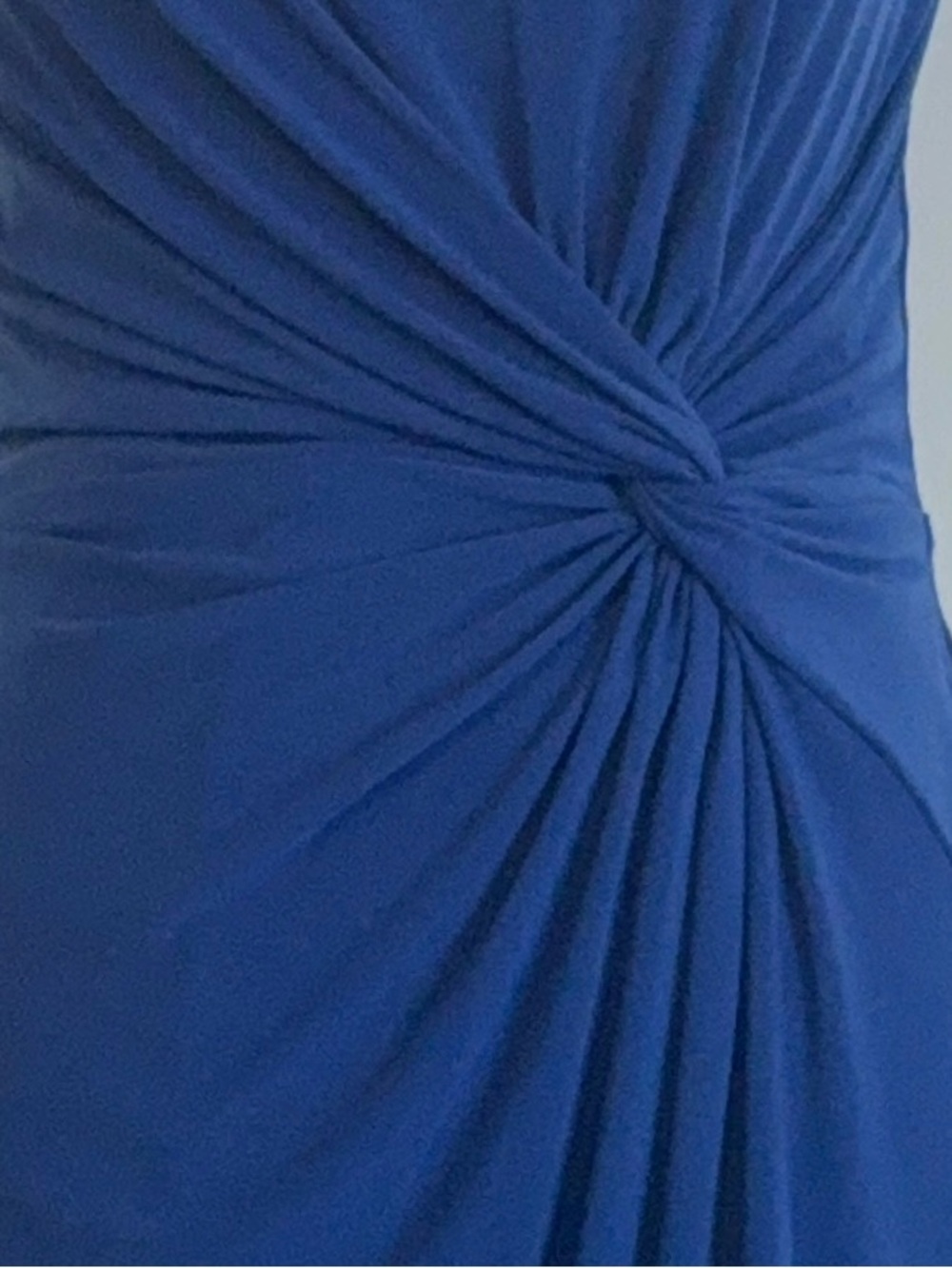 Lauren Ralph Lauren Blue Ruched Twist Sheath Dress Size 8 Midi Career Cocktail - Picture 5 of 8